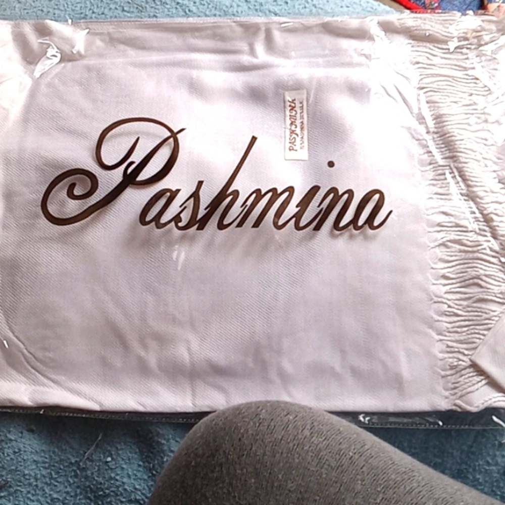 Elegant Iridescent White Pashmina Shawl